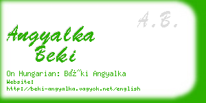 angyalka beki business card